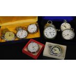 Miscellaneous items, to include various silver cased pocket watches, silver plated examples etc.,