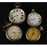 An Edwardian silver open face pocket watch, with 5cm diameter dial, marked 'Improved Patent', the