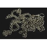 A watch chain, white metal, stamped 925, 45.7g all in
