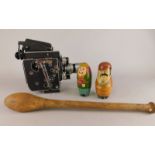 Various collectables, to include a Bolex H16 reflex cine camera, a Russian doll painted with a