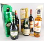 A collection of wine and spirits etc., to include Oudinot Champagne, 2010 Royal Ceteau Aude, 1993