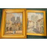 WITHDRAWN PRE SALE BY VENDOR. G Motley. Bootham Bar York and street scene York, oil on canvas,