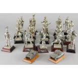 A large collection of pewter military figures etc.