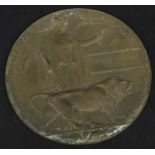 A First World War death plaque or penny, awarded to a George Richard Cooper