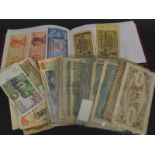 A large quantity of bank notes, to include Japanese occupation of Malaya, Bank of Venezuela, Spanish