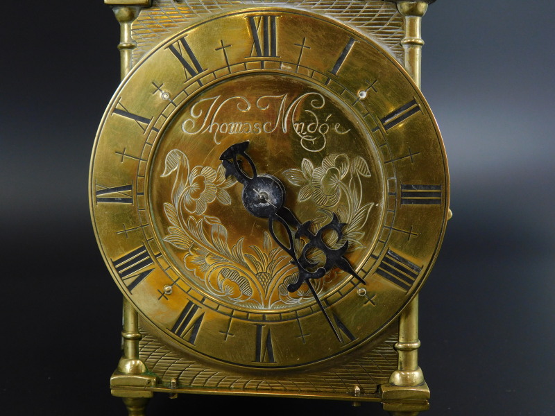 After Thomas Mudge. A brass lantern clock, the movement with escapement etc., 26cm high - Image 2 of 3