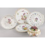 Miscellaneous Continental ceramics, to include a Berlin porcelain plate, decorated with flowers,