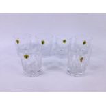 Three pairs of Waterford cut glass large tumblers, variously decorated, (6).