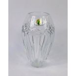 A Waterford cut glass ovoid vase, decorated in the Dolmen pattern, boxed, 23cm high.