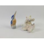 A Royal Copenhagen porcelain figure group of a pair of polar bear cubs, no 1107, printed and painted