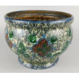 A Swedish Art Pottery jardiniere, decorated with stylised leaves etc., scripted mark to underside