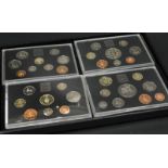 Four coin sets, for the years 1994, 1996, 1993 and 1992