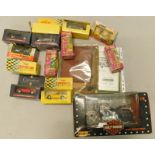 Miscellaneous die cast vehicles, to include Bump and Go cars, and various motor car manuals, etc.