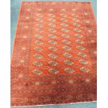 Withdrawn pre sale by vendor. A modern Keshan wool carpet, decorated with four rows of medallions