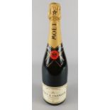 A 750ml bottle of Brut Imperial Moet & Chandon champagne, 33cm high