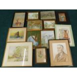 19thC and later watercolour pictures etc.