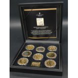 A London Mint Office Great Britain five shilling crown collection set, each in layered 24 carat