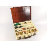 A collection of fishing tackle, to include a number of lures, some hand painted etc.