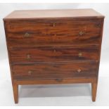 An early 19thC mahogany secretaire chest of drawers, the rectangular top with a reeded edge, above a