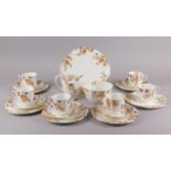 A Royal Doulton Carnival pattern part tea service, to include six cups, five saucers, six side