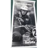 A double sided advertising poster, for Barbour jackets, titled The Steve McQueen Collection