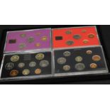 Four coin sets, for the years 1980, 1989, 1983 and 1981