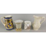 A collection of items, to include a Coalport jug decorated with blue gilt birds, bamboo etc., a