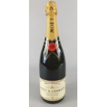 A 750ml bottle of Brut Imperial Moet & Chandon champagne, 33cm high