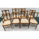 An early 20thC parlour type suite, comprising two seat chair back sofa, two armchairs and four