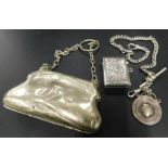 Various items of small silver etc., to include a silver vesta case with engraved decoration, a watch