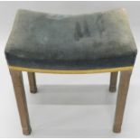 A limed oak Elizabeth II Coronation stool, with a padded seat, branded mark underneath, in the