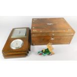 A collection of items, to include an aneroid barometer in Art Deco style oak case, a Dinky Supertoys