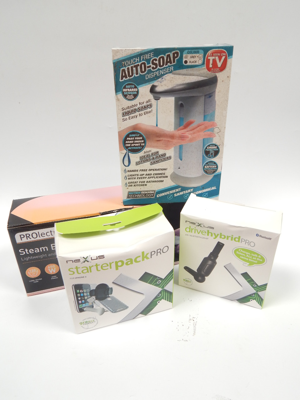 Various household and other items, to include Super Putty, Steam Brush, a Nexus starter pack Pro,
