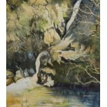 H Grange (?) (20thC). River scene, watercolour, signed and dated (19)77, 30.5cm x 25.5cm
