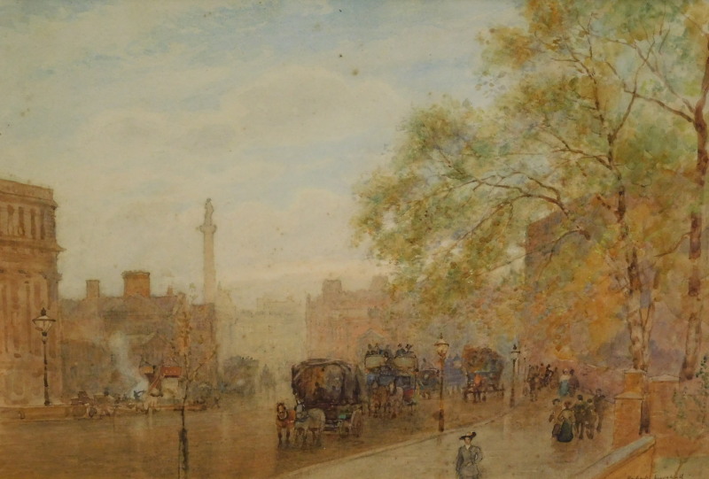 Herbert Menzies Marshall (1841-1913). London street scene, watercolour, signed, 25.5cm x 35.5cm