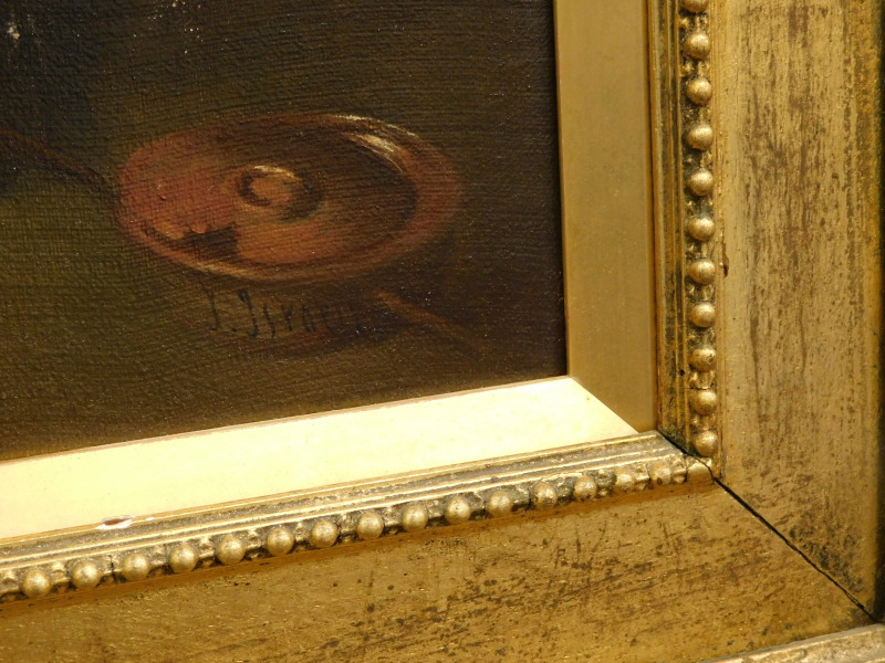 J Israels (19thC). A Meagre Meal, oil on canvas, signed, 35cm x 29.5cm - Image 3 of 4