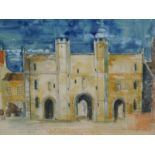 Keith Roper (b.1946). Exchequergate, East Front, watercolour, signed, titled and dated 1980, 25cm