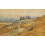 W Deakins. Landscape with figures and castle, watercolour, signed and dated 1878, 22cm x 31cm