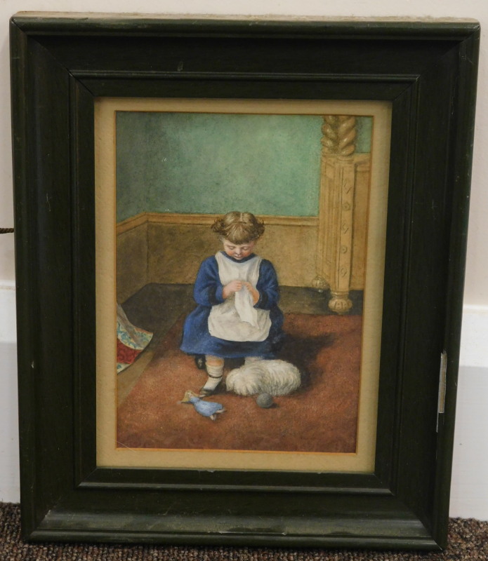 19thC British School. Young child, watercolour, 17cm x 12cm - Image 2 of 3