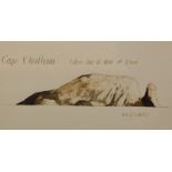19thC School. Cape Chatham taken Dec. 8th 1801 at 7am, landscape study, portrait study, watercolour,