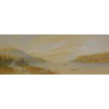 J C Jonas (19thC). Mountain and lake scene, watercolour, signed, label verso Chapterhouse Fine