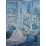 Patrick Cullen (20thC). French window, artist signed limited edition coloured print, 66cm x 46cm,