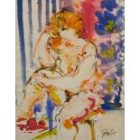 Hendrik Grise (1917-1982). Nude study, watercolour, signed, 64cm x 50cm