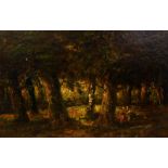 Narcisse Virgile Diaz de la Pena (1807-1876). Woodland scenes, oil on board - a pair, 16cm x 24.5cm