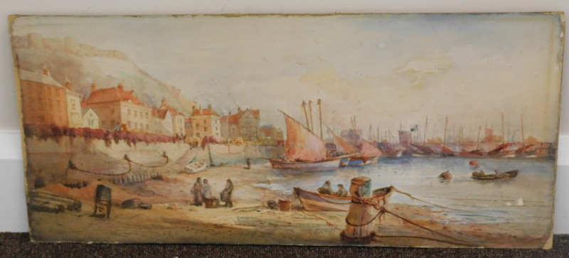 19th/20thC British School. Scarborough harbour, watercolour, titled and dated 1911 verso, 27cm x - Image 2 of 3