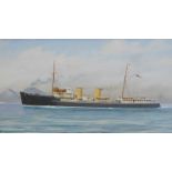 Louis Papaluca (1890-1934). S.Y. Cutty Sark R.Y.S., watercolour, signed and titled, 38cm x 68cm