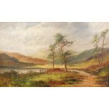 E Hela (19thC). Loch landscapes with fishermen, oil on board - a pair, signed, 37.5cm x 62.5cm