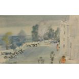 Patrick Hall (1906-1992). The Terrace Windsor, watercolour, signed and titled verso, 20cm x 30.5cm