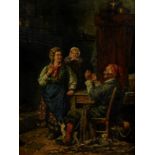 Luigi Zuccoli (1815-1876). Family scene, oil on canvas, 40.5cm x 29cm