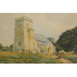 Challis (19thC). Crimplesham Church Norfolk, watercolour, signed, titled and dated 1901, 31cm x 47.